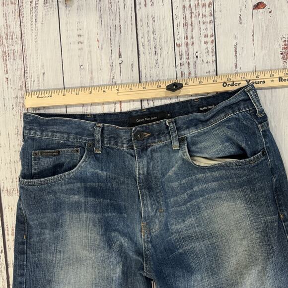 Calvin Klein Jeans Relaxed Straight Men’s 36 (Measures 33x27) Faded Blue Cotton - Picture 6 of 8
